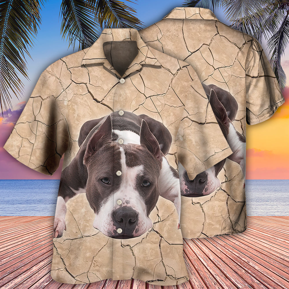 Pitbull Ground Hawaiian Shirt Artwork Detail For Resort Trips And Outdoor Activities