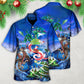 Dragon Christmas Santa Riding Hawaiian Shirt Pattern Detail For Summer Holidays And Outdoor Fun