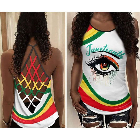 Black Woman Love Peace Hollow Tank Top For Fitness Days And Summer Travel