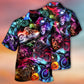 Neon Colorful Motorcycle Racing Light Hawaiian Shirt Pattern View For Relaxed Warm Weather Outfits