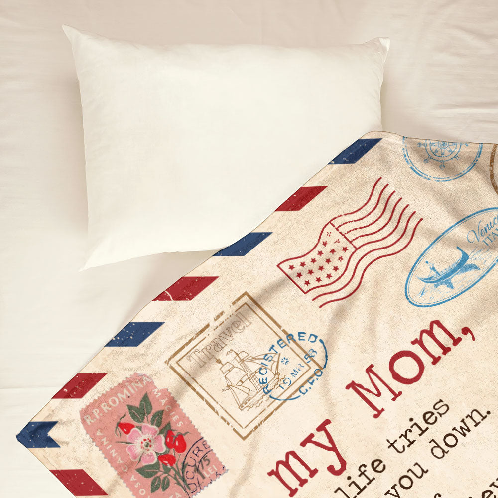 Mom Dear Mom Love Letter Flannel Blanket For Cozy Bedroom Sofa Decor