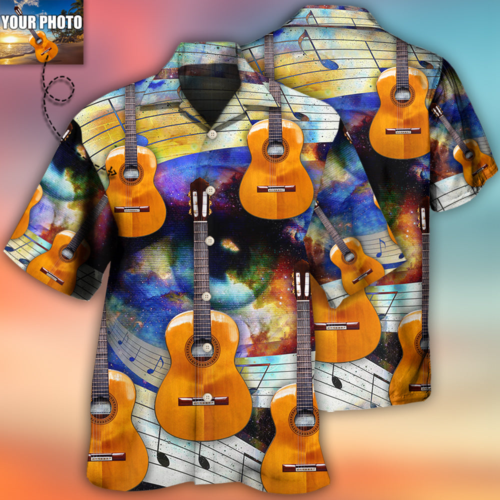 Guitar Various Custom Photo Hawaiian Shirt Pattern Detail For Vacation Travel And Daily Wear