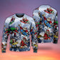 Christmas Santa Skateboarding Snow Mountain Sweater For Festive Events Weekend Outings And Comfortable Winter Style