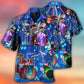 Neon Drum Music Hawaiian Shirt Artwork Detail For Resort Trips And Outdoor Activities