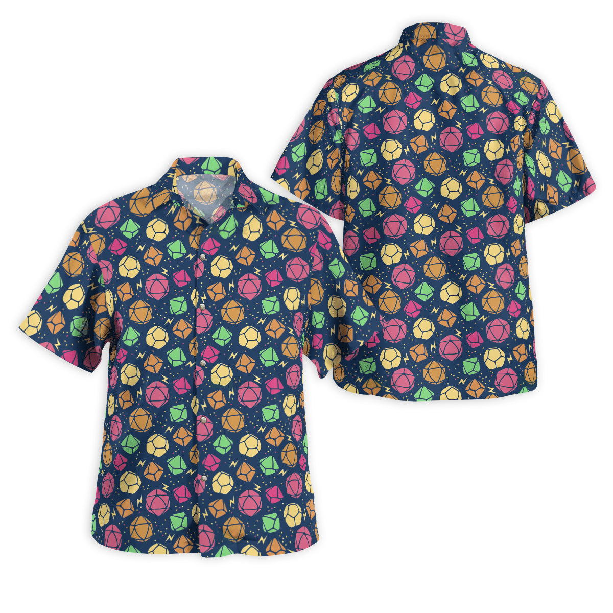 Fantasy Role Dice Thunder Hawaiian Shirt Summer Design Detail For Warm Weather Events