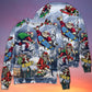 Christmas Santa Skateboarding Snow Mountain Sweater For Festive Events Weekend Outings And Comfortable Winter Style