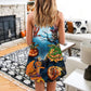 Halloween Dragon Pumpkin Night V-Neck Sleeveless Cami Dress For Spooky Season Events And Relaxed Casual Styling