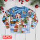Santa And Snowman Friends Christmas Long Sleeve Pajamas Set For Holiday Bedtime And Cozy Home Wear
