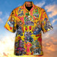 Vintage Hot Rod Racing Hawaiian Shirt Graphic Artwork Detail For Island Holidays