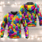 Funny Colorful Cats Hoodie For Casual Outfits Outdoor Trips And Comfortable Layering