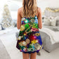 Watch Neon Merry Christmas V-Neck Sleeveless Cami Dress For Festivals Travel And Relaxed Casual Summer Wear