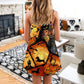 Halloween Dachshund Pumpkin Scary V-Neck Sleeveless Cami Dress For Summer Events And Comfortable Everyday Style