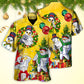 Christmas Snowman Workout Hawaiian Shirt Detailed Pattern View For Vacation Style