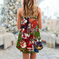 Christmas Football Santa Fan V-Neck Sleeveless Cami Dress For Festivals Travel And Relaxed Casual Summer Wear