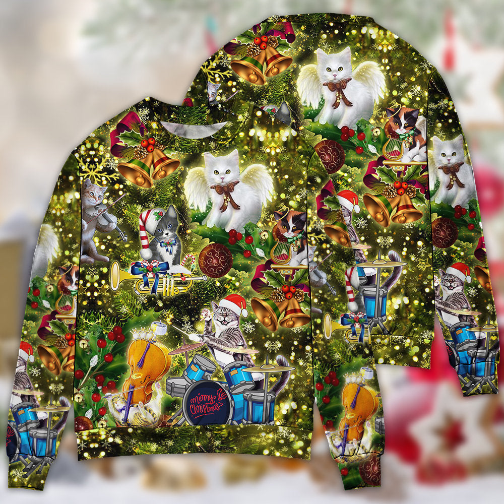 Cat Merry Christmas Angel Sweater For Winter Celebrations Family Events And Relaxed Seasonal Styling