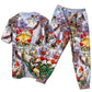 Santa And Christmas Gnomes Short Sleeve Pajamas Set For Holiday Bedtime And Cozy Home Wear