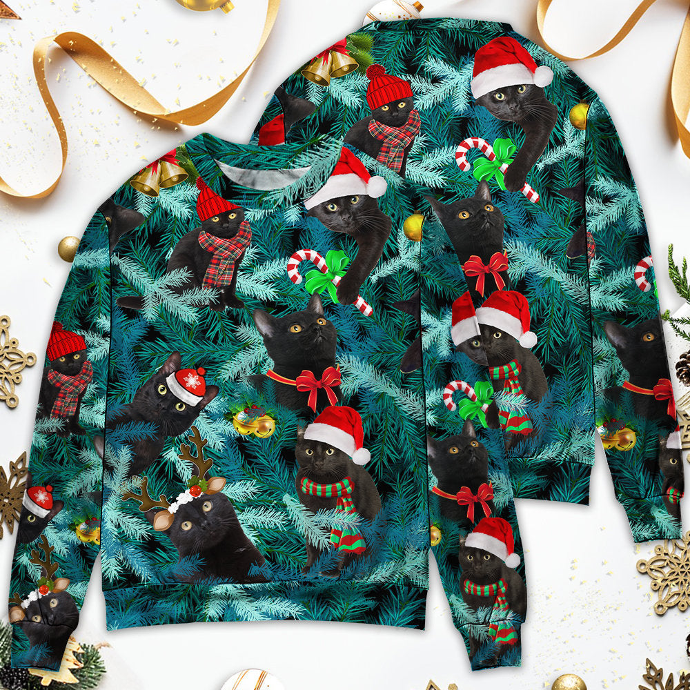 Christmas Black Cat Jolly Holiday Sweater For Seasonal Parties Cozy Gatherings And Thoughtful Holiday Gifts