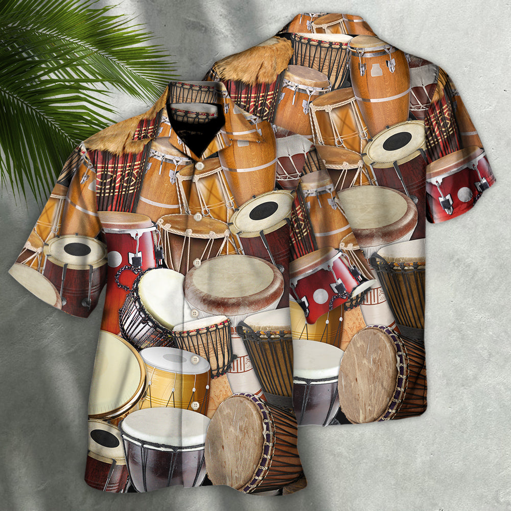 Drum Hobby Lifestyle Hawaiian Shirt Artwork Detail For Resort Trips And Outdoor Activities