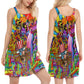 Hippie Patriotic Celebration V-Neck Sleeveless Cami Dress For Music Festivals And Thoughtful Boho Gifting