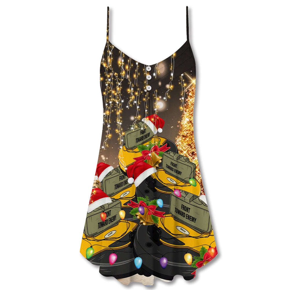 Winter Sword Neon Bright Light V-Neck Sleeveless Cami Dress For Festive Events And Casual Summer Styling