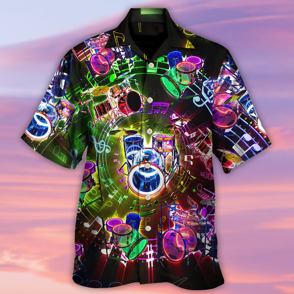 Drum Hobby Lifestyle Hawaiian Shirt Design Detail For Beach Days And Holiday Travel