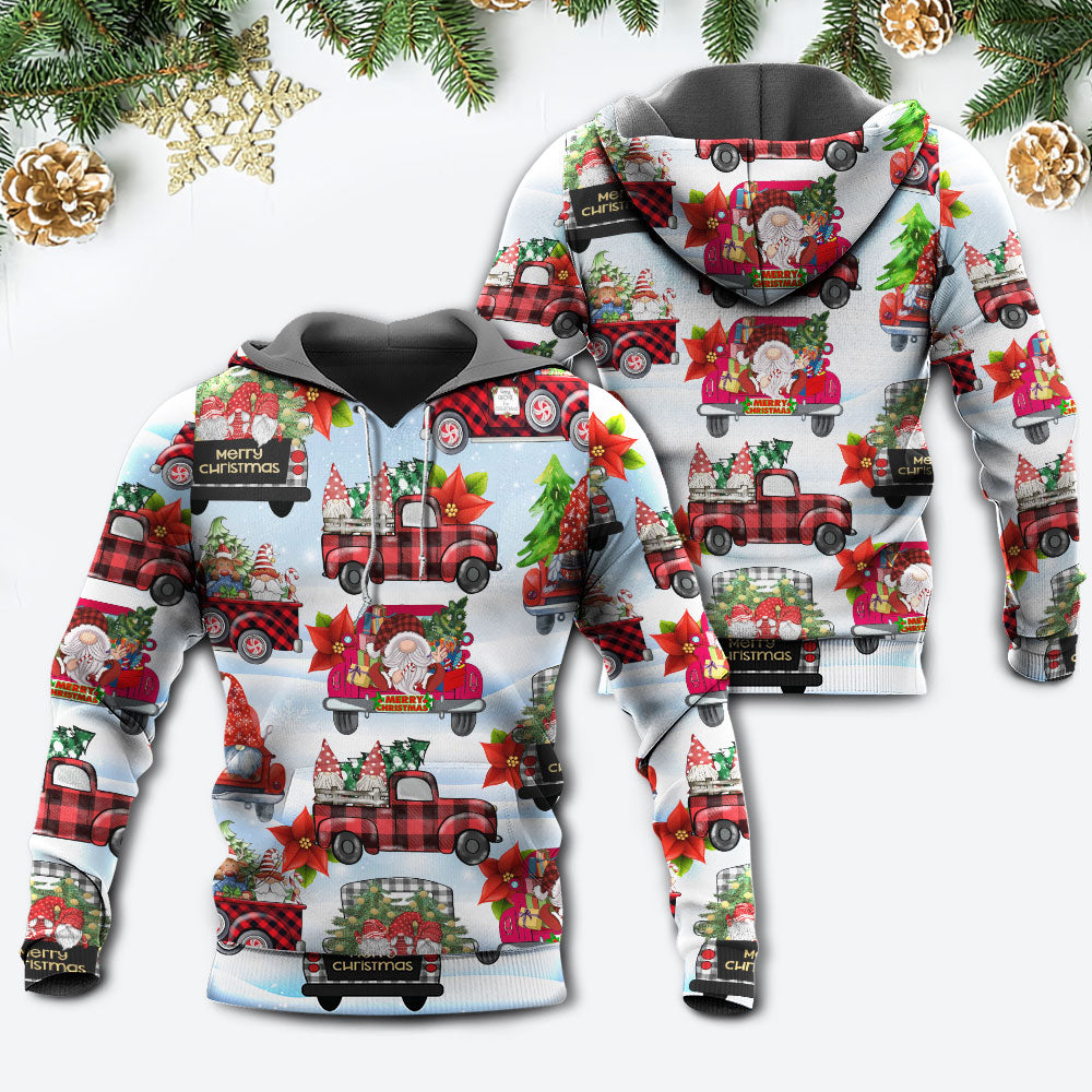Gnome Christmas Truck Hoodie For Seasonal Parties Casual Wear And Thoughtful Holiday Gifts