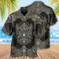 Dark Wolf Line Hawaiian Shirt Artwork View For Weekend Travel And Beach Style