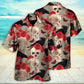 Floral Skull Rose Raven Gothic Hawaiian Shirt Design View For Casual Summer Styling