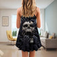 Skull Love Darkness V-Neck Sleeveless Cami Dress For Alternative Festivals And Bold Summer Style