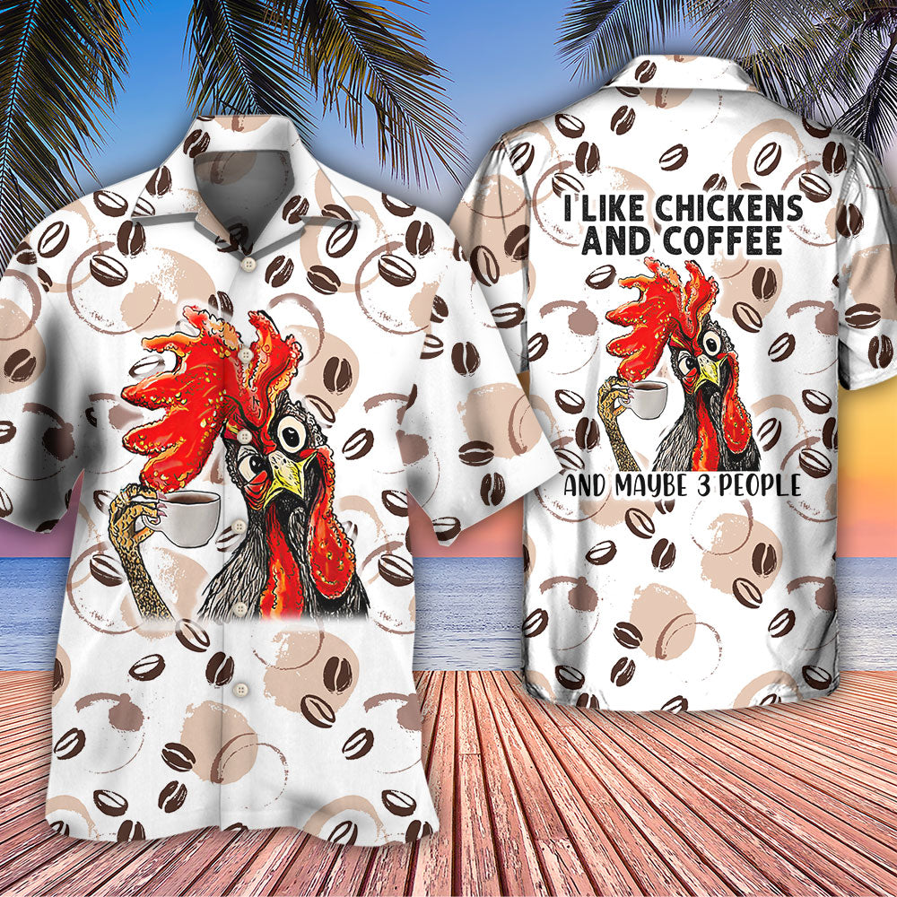 Coffee Chickens Hawaiian Shirt Artwork View For Weekend Travel And Beach Style
