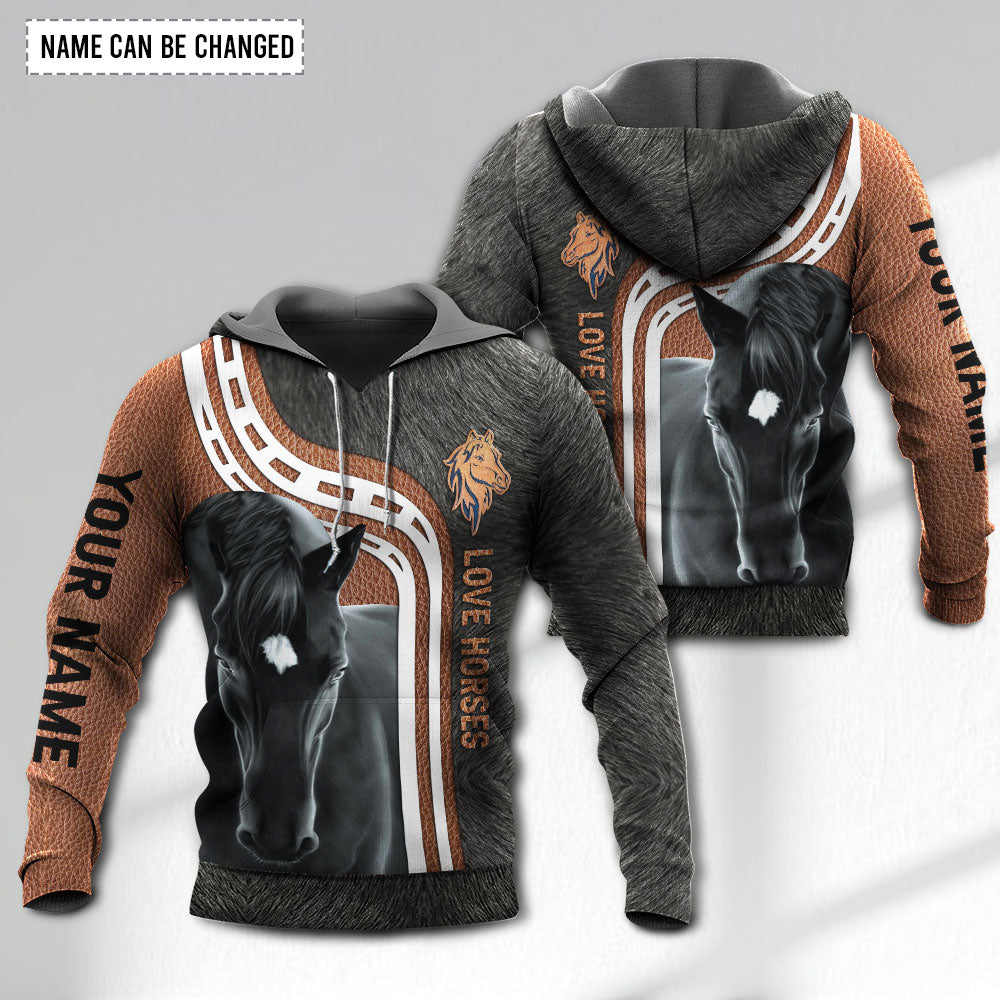 Black Horse Love Personalized Hoodie For Country Lifestyle Outdoor Trips And Relaxed Everyday Wear