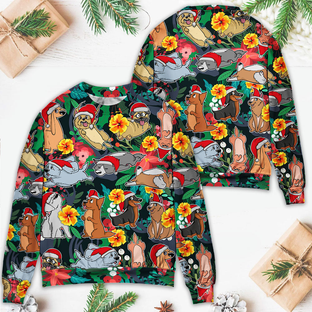 Christmas Dog Santa Merry Xmas Sweater For Festive Family Events Casual Wear And Holiday Gift Giving