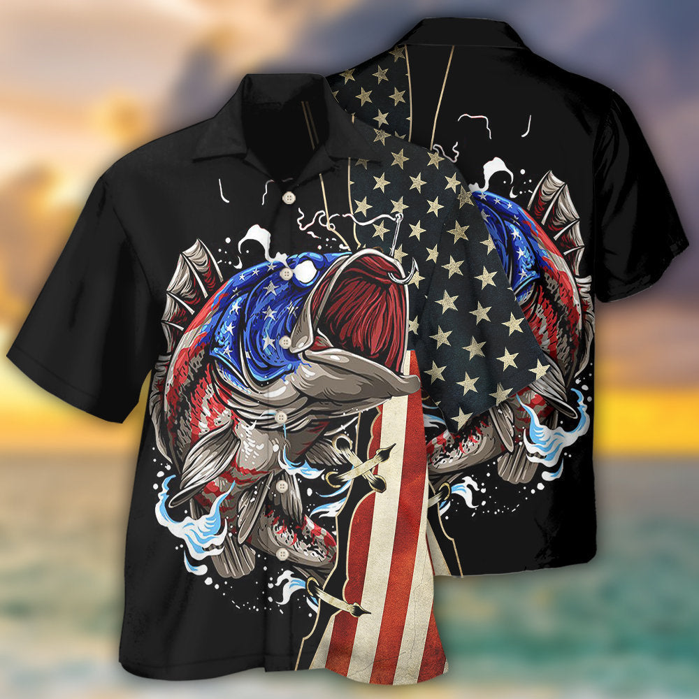 Fishing Independence Day Hawaiian Shirt Design Detail For Sunny Adventures And Casual Wear