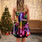Christmas Guitar Tree Glow V-Neck Sleeveless Cami Dress For Festivals Travel And Relaxed Casual Summer Wear