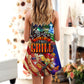 Holiday Grill Fun Christmas Fun V-Neck Sleeveless Cami Dress For Festivals Travel And Relaxed Casual Summer Wear