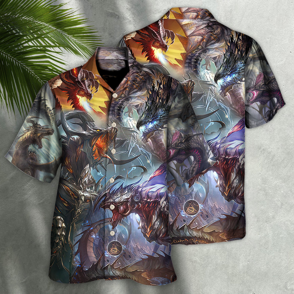 Fantasy Dragon Magic Hawaiian Shirt Detailed Pattern View For Beach Days