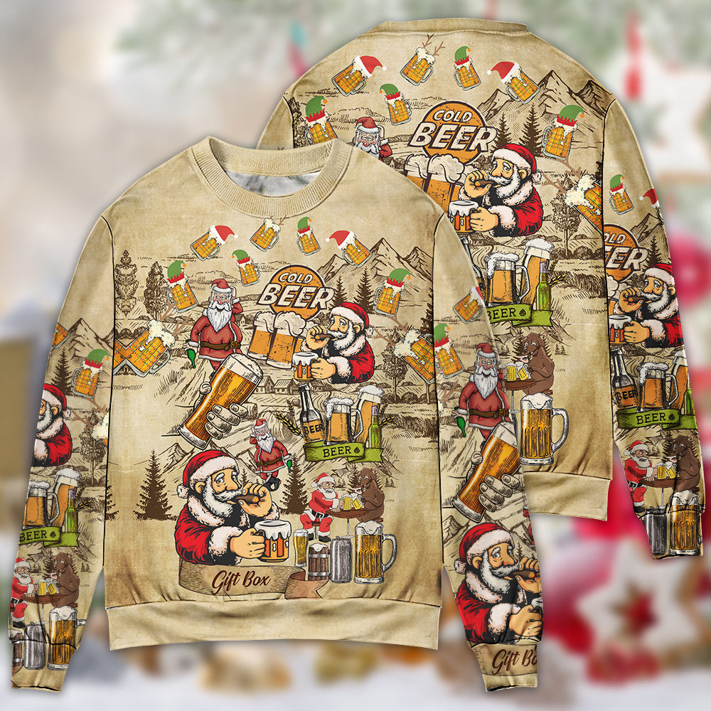 Christmas Merry Xmas Beer Theme Sweater For Festive Events Weekend Outings And Comfortable Winter Style