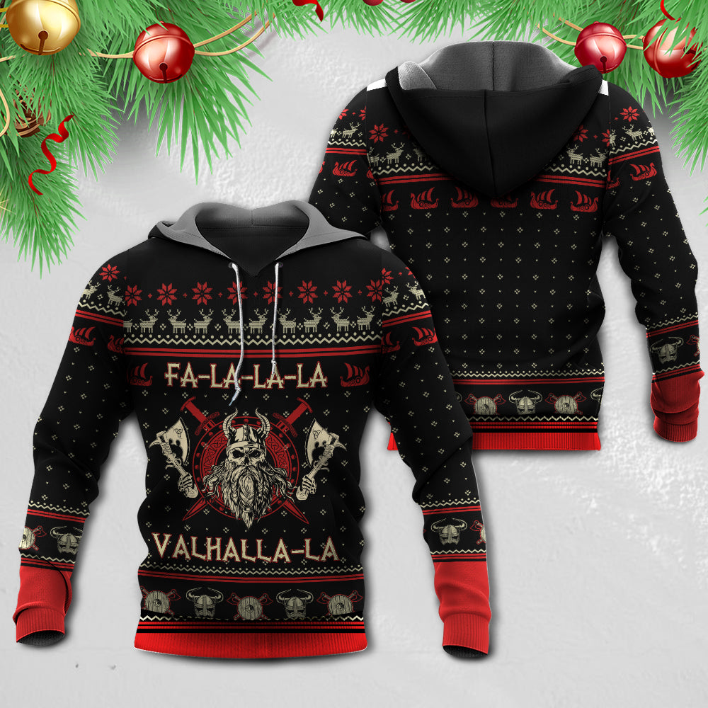 Red Black Viking Valhalla Power Hoodie For Viking Enthusiasts Travel Days And Distinctive Streetwear
