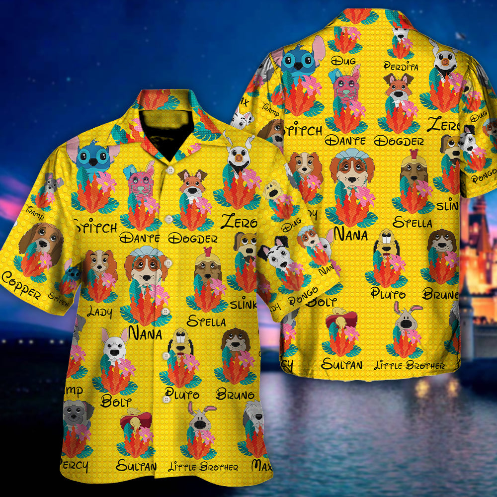 Funny Tropical Floral Dog Hawaiian Shirt Artwork View For Coastal Escapes And Resort Style