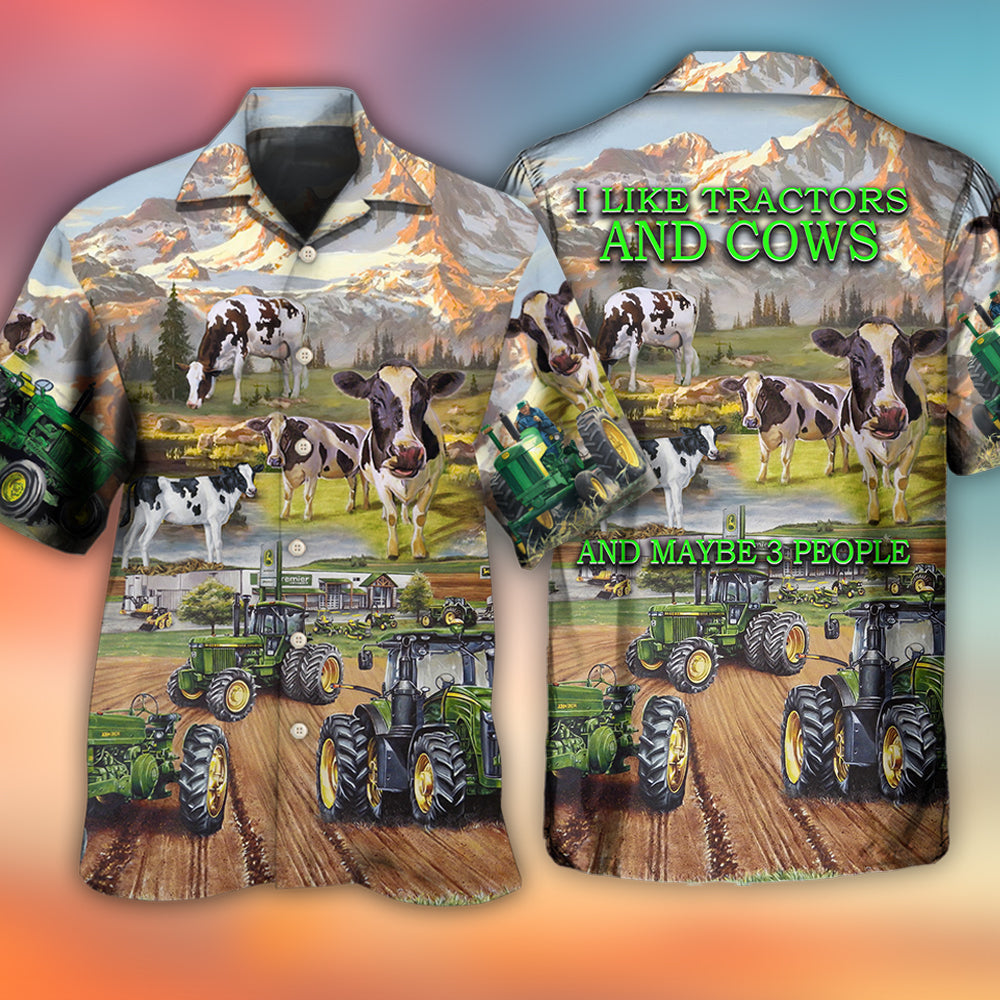 Tractor Cow Farm Hawaiian Shirt For Summer Vacation And Beach Travel