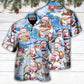 Snowman Christmas Santa Joy Hawaiian Shirt Design Detail For Beach Days And Holiday Travel