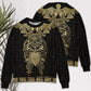 Viking Warrior Golden Raven Sweater For Mythic Art Fans Travel Adventures And Distinctive Gifting