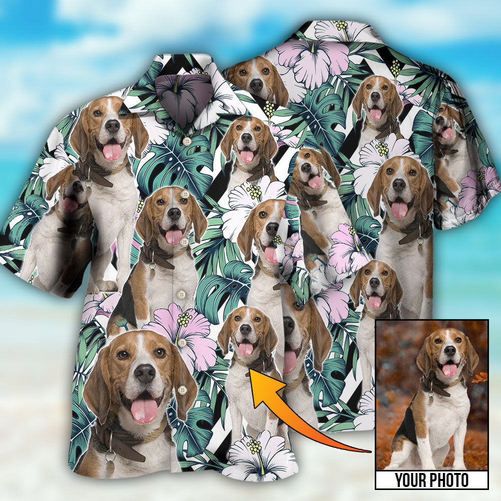 Sweet Dog Personalized Photo Hawaiian Shirt Button Front Artwork For Vacation Style