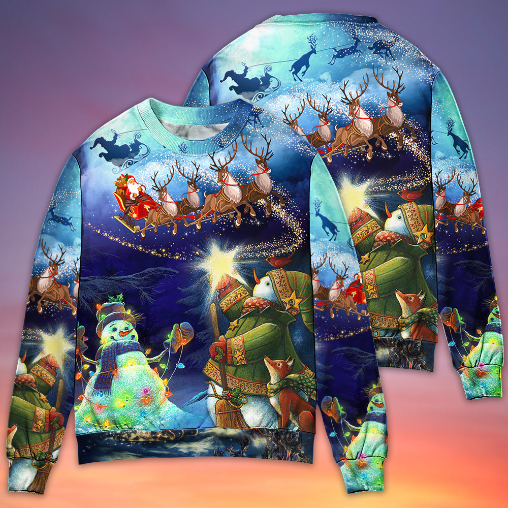 Christmas Santa Reindeer Snowman Light Sweater For Winter Celebrations Family Events And Thoughtful Gifting