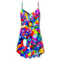 Rainbow Cat Colorful Style V-Neck Sleeveless Cami Dress For Pride Parties Festivals And Sunny Summer Getaways