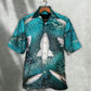 Shark's Buffet Thousands Sardines Hawaiian Shirt Pattern View For Lightweight Everyday Style