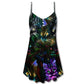 Lovely Cat Don't Care V-Neck Sleeveless Cami Dress For Festivals Parties And Fun Warm Weather Outfits