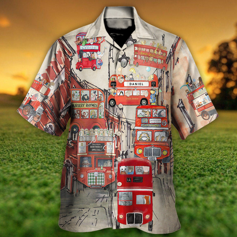 Bus Driver Red Party Hawaiian Shirt All Over Print Detail For Coastal Travel