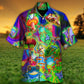 Colorful Tropical Frog Fun Hawaiian Shirt Artwork View For Beach Days