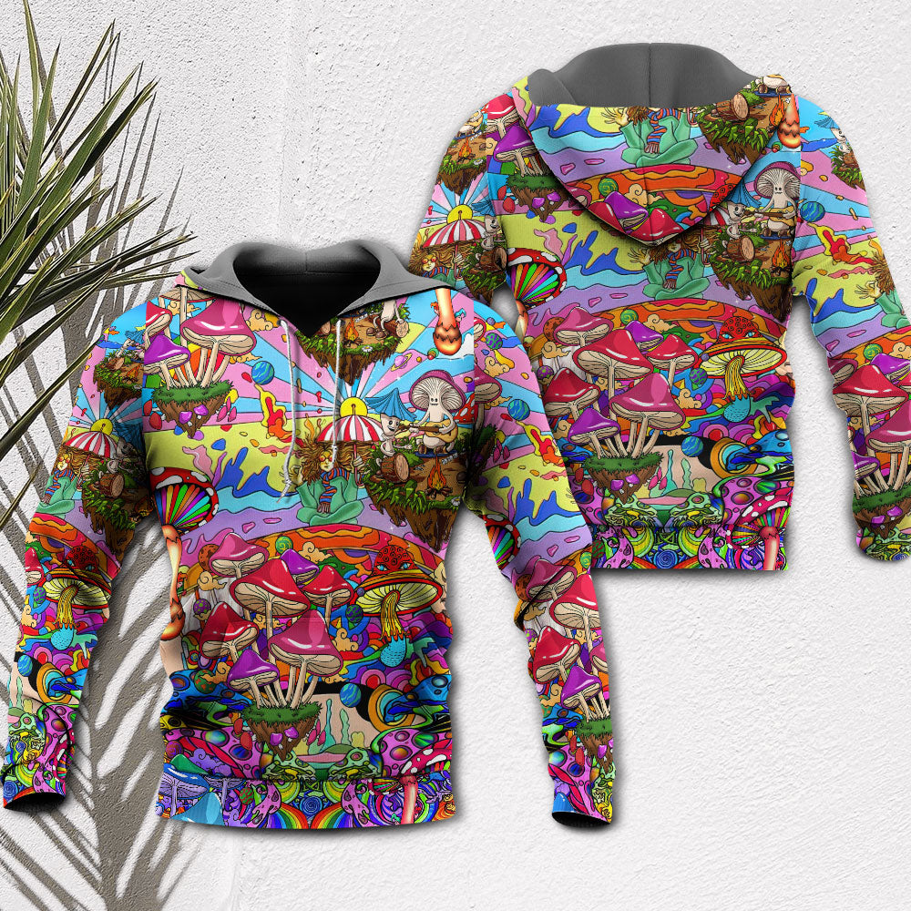 Hippie Psychedelic Mushroom Trippy Art - Hoodie